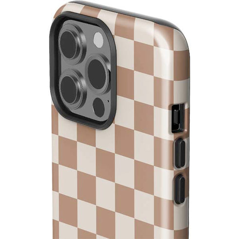 Neutral Checkered iPhone 15 Pro Impact Case